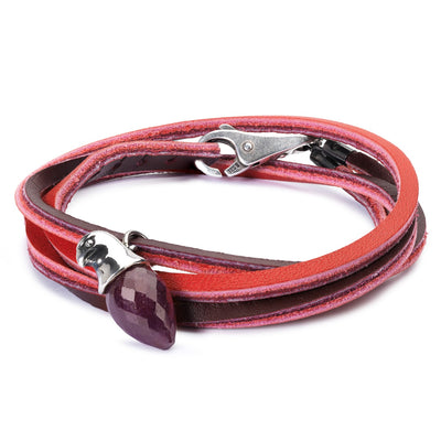 Leather Bracelet Red/Bordeaux