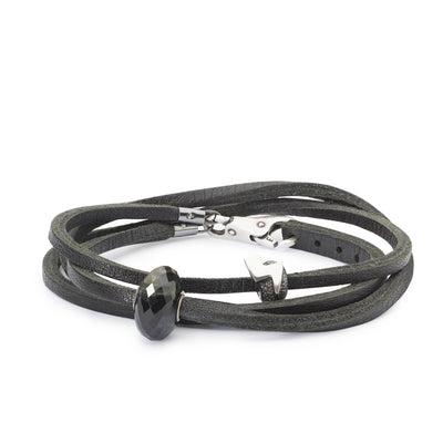 Leather Bracelet Black/Silver